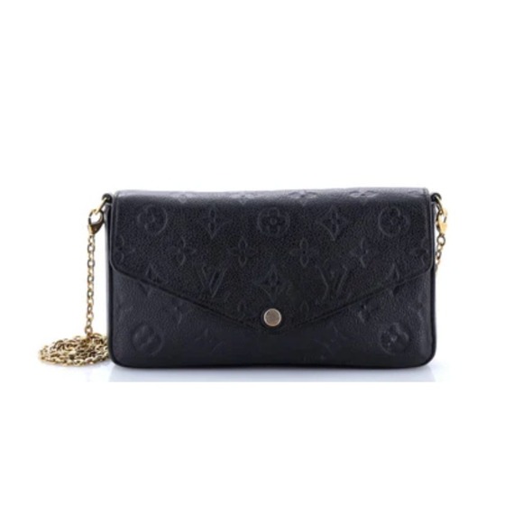 Louis Vuitton Felicie Pochette Monogram Empreinte Black Leather Authentic - Picture 1 of 5